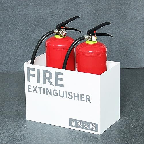 ARCVOX Feuerlöscherkasten-Eisenschweißen, Fasst 2 x 1-8 kg Feuerlöscher, Feuerlöscherständer zur Präsentation, Freistehender Feuerlöscherhalter (Color : White)