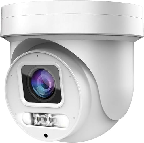 4K 8MP Mini PTZ Dome PoE IP-Kamera Outdoor Pan 350° Neigung 90° 5X optischer Zoom, 330 m Vollfarb-Nachtsicht, H.265, IP67, nur kompatibel mit Hik-Vision Uniview NVR, NDAA konform