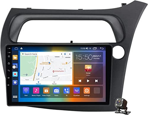 MLXABH Android 12.0 Radio 2 DIN Navigatore satellitare per Auto Stereo per Ho-nda Civic 2006-2011 Navigazione satellitare GPS Touchscreen unità Principale Lettore Video multimediale Ricevitore FM