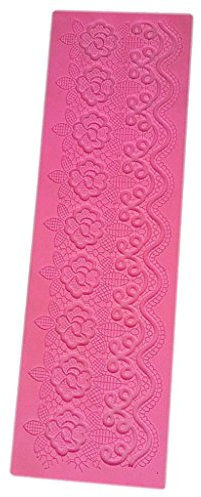 Molde de silicona para decoración de tartas, diseño de encaje de flores