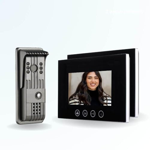BT Security Portier interphone vidéo PILI 4 Fils - 2 écrans Noirs 7 - avec mémoire Photos