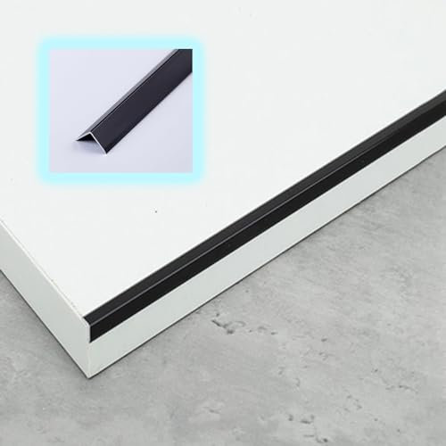 Treppenkantenprofil Extra Schmaler Alu-Einfassungsstreifen, Außentreppenkantenschutz für Holz/Fliesen/Betonstufen, rutschfeste Innentreppenkante, Sicherheit (Color : Black)