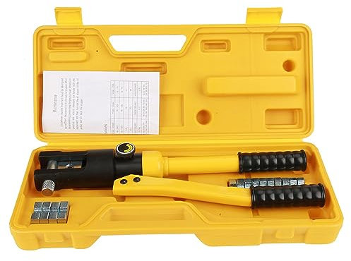 Hydraulisches Draht-Crimpwerkzeug, 1 Satz 10T Hydraulisches Drahtkabel-Batterie-Kabelschuh-Crimper-Klemmen-Crimpwerkzeug Mit 10~120-mm-Matrizen Für Verschiedene Industrielle Anlässe