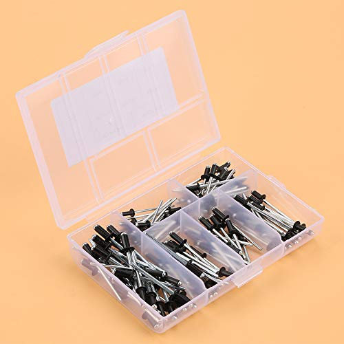 120 Stück/Set M2,4/M3,0/M3,2/M4 Aluminium-Blindnieten-Befestigungs-Sortiment-Set mit Box
