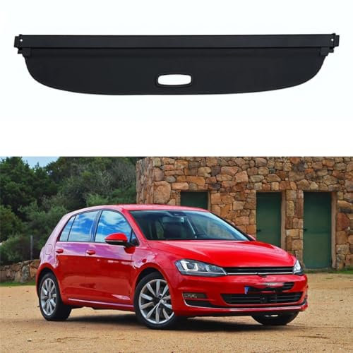 Lmmdhi Auto Einziehbare Hintere Gepäckraumabdeckung für VW Golf 7 MK7 2013-2019,Gepäck- und Frachtschutzabdeckung