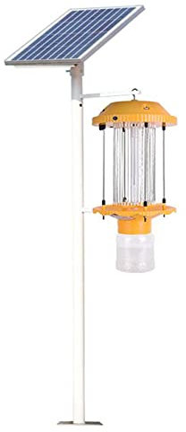 Piège à Mouches Solaire UV extérieur 3000 V 2 en 1 Automatique Anti-Insectes, Lampe antiparasitaire pour vergers avec Vibration de fréquence, étanche IPX7, Lampe Anti-Moustique pour Ferme d'étang à