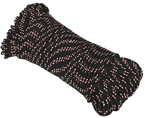 Homgoday Cuerda negra de 5 mm, 100 m, de polipropileno, cuerda de trabajo, cuerda multiusos para actividades al aire libre, cuerda, cuerda multiusos para decoración