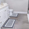 SHACOS Alfombra Baño Antideslizante, Alfombrilla Baño Microfibra Esponjosa Suave, Alfombra Baño Secado Rapido Lavable A Máquina, Apto para Ducha O Bañera, Gris, 45x65cm+U50x60cm