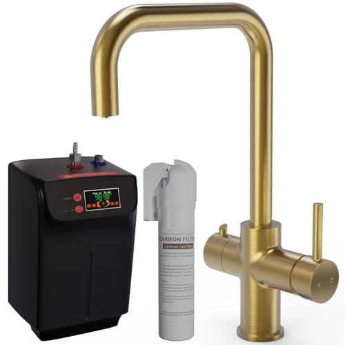 Liquida EBT311BG 3 in 1 Brushed Gold Kitchen Instant Boiling Hot Water Tap