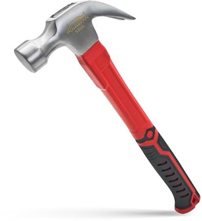 HOUSERAN Claw Hammer 24 oz (0.68kg), Straight Rip Claw with Smooth Face-Heavy Duty Hammer with Soft Grip Handle