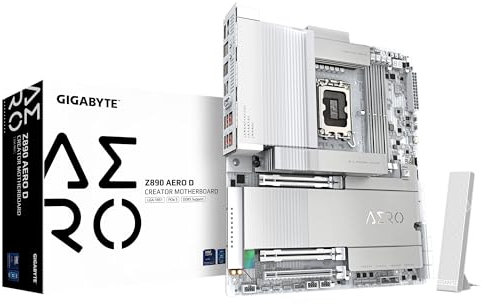 GIGABYTE Z890 AERO D Motherboard - Unterstützt Intel Core Ultra (Serie 2) CPUs, 16+1+2 Phasen VRM, bis zu 9500MHz DDR5 (OC), PCIe 5.0 M.2, Wi-Fi 7, Thunderbolt 5
