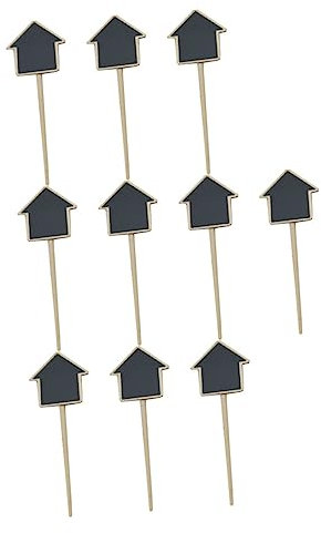ANDRESLAD 10pcs Chalkboard Picks Wooden Message Blackboards DIY Plant Toppers Cafe Chalkboard Herb Labels Garden Small Signs