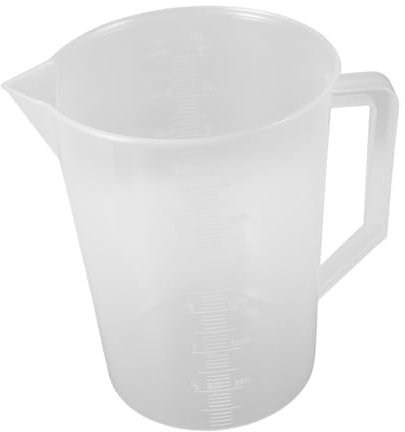 BAZEITFLOW Plastic Graduated Beaker 3000ml Wide Mouth Thickened Measuring Cup Plastic Flask Beaker with Scale for Kitchen Cooking Laboratory Liquid Measuring