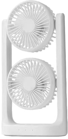 Ventilador para dormitorio, pequeño ventilador - Ventilador personal de enfriamiento de mesa USB para viajar - Gadget de enfriamiento silencioso de doble cabeza para acampar, automóvil, taller, cocina