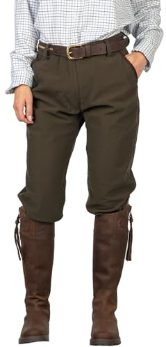 Rydale Ladies Waterproof Shooting Breeks Rustle-Free Womens Hunting Trousers Sports (UK, Numeric, 10, Regular, Short, Dark Olive)