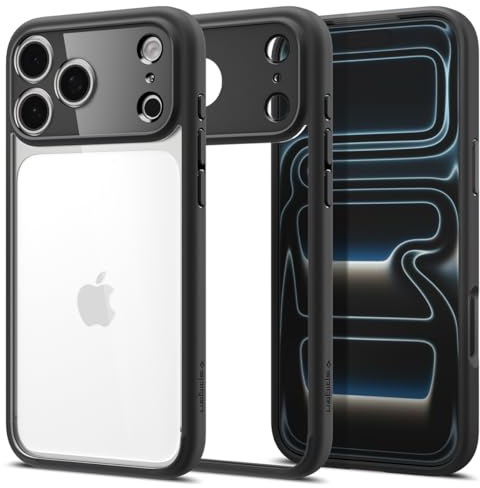Spigen Ultra Hybrid Case for iPhone 17 Pro Max - Matte Black | Anti-Yellowing Crystal Clarity, Wireless Charge Ready, Patented Air Cushion, MIL-STD-810H Military-Grade Drop Protection