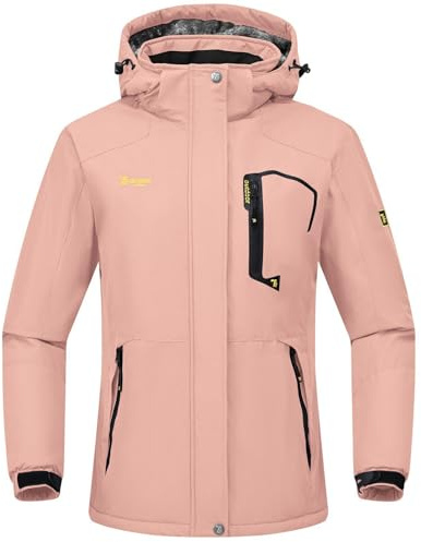 Rdruko Winterjacke Damen Wasserdicht Skijacke Snowboardjacke mit Kapuze | Winddicht Atmungsaktiv Schneejacke Softshelljacke Fleece Gefüttert Verdickt Wanderjacke Winter Outdoor Jacken
