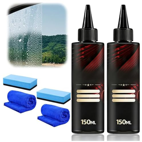 Glasreiniger Auto, Autoglas Kratzer Pflege Polierflüssigkeit, Scheibenreiniger Auto Professioneller Autoscheiben Reiniger für innen & außen, Fensterreiniger für Autofenster (1, 2 Pcs)