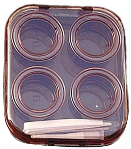 HAISENG Élégant étui à lentilles avec kits d'outils de port, idéal pour les adultes et les étudiants, utilisation quotidienne et voyage pratique boîte de rangement pour lentilles, marron