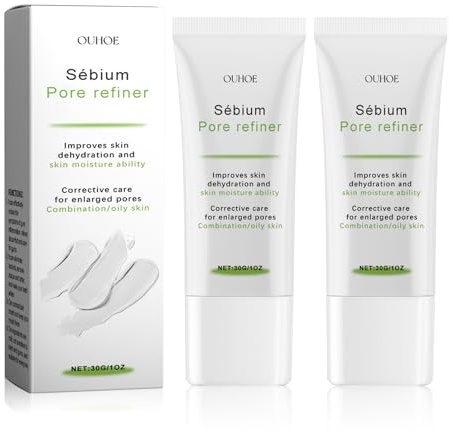 2pack Pore Refiner Serum,Light Feuchtigkeitscreme,Porenverfeinernde Creme | Poren Verkleinern Gesichtspflege für Damen,Langanhaltend Feuchtigkeitsspendend,Hautcreme für Trockene/Fettige Haut