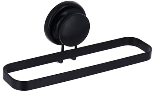 Tendance - Toallero metálico Rectangular con Ventosa - Negro
