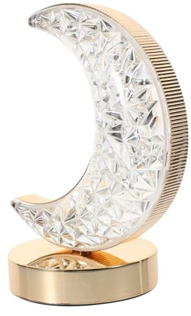 SOPOTUTU Lampe de Table Lumière Douce pour Chambre D'garçon et Filles Lune Décorative en Plastique Crochet Suspendu Design Délicat Vintage comme Veilleuse ou Salon