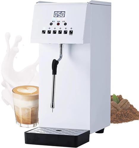 BEESOM 6-L Multifunktions-Milchaufschäumer Und Dampfgarer 2500W, Intelligenter Wassermaschine mit LED-Display, 5-Stufige Temperaturregelung, Abnehmbares Dampfrohr, Für Cafés/Kaltgetränkegeschäfte