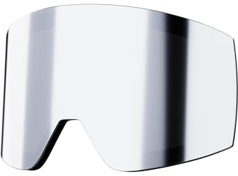 KAPVOE K718 Magnetic Replacement Lens – Silver Mirror S3, Anti-Fog UV400, Impact-Resistant – Spare Lens for K718 Ski Goggles (Lens Only)