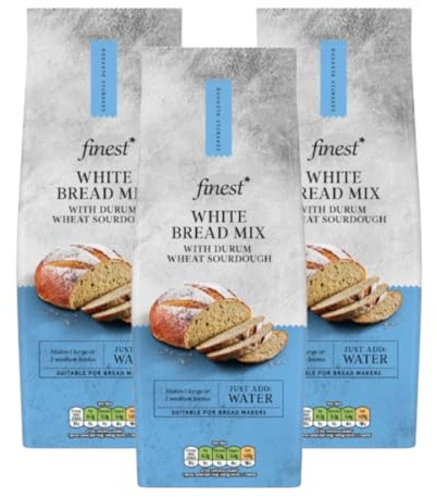 Finest White Bread Mix with Durum Wheat Sourdough, 500g, Pack Of 3, Just Add Water, Suitable for Bread Makers