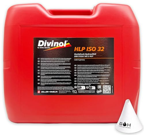 Divinol HLP 32 | Hydrauliköl | DIN 51524-2 HLP | ISO VG 32 | (48861) | Hochdruck Hydrauliköl für Hydraulikanlagen Maschinen Industrie – Verschleißschutz Öl | mit Trichter