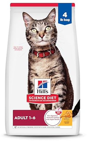 Hill's Science Diet Adult 1-6 Dry Cat Food, Chicken, 4 lb. Bag