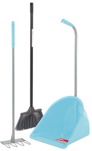 Red Gorilla TIDEE Companion Set Rake Mini Broom and Large Scoop Shovel for Horse Manure Multi Purpose Large Lightweight Dustpan for Paddock Stable Horsebox Garden or Building Site Waste