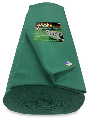 Mantel de mesa paño Jack juego de cartas póquer acrílico verde por metro a medida H. 150 cm con holograma