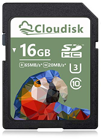 Cloudisk Scheda di memoria SDHC da 16 GB, UHS-I U3, classe 10, Full HD (16 GB)
