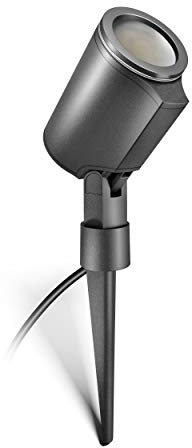 Steinel LED Strahler Spot Garden N, 7,86 W Bodenstrahler mit Erdspieß, Dämmerungsautomatik, 512 lm, Anthrazit, Aluminium