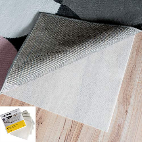 TAPISO sous-Tapis Antidérapant Anti-Glisse sous-Couche Protection Blanc Fine Découpable Lavable 4 Pièces 50 x 50 cm