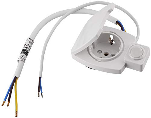 Presa da incasso per mobili IP44 con interruttore, tutto in uno, colore bianco naturale