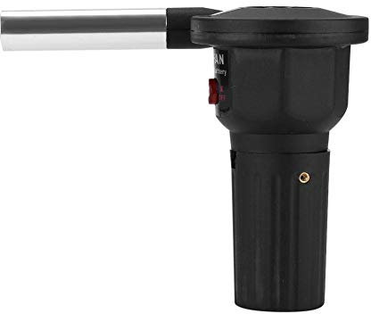 Ventilateur de Barbecue Portable Jingyi, Souffleur d'Incendie, Alimenté par Batterie, 4 Vitesesses, Noir, Montage au Sol, Pour le Camping en Plein Air et Barbecue au Charbon de Bois