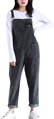 Lazutom Women's Loose Fit Casual Baggy Denim Bib Dungarees Overall