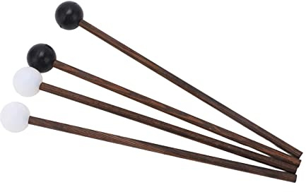 4 Stück 16,5 cm Weichgummischlägel für Stahlzunge Slit Drum Xylophon Percussion mit Halter