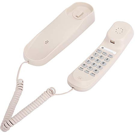 Telefono a Muro, TC990 Telefono Fisso con Filo Beige Telefono Fisso da Appendere a Parete Montabile su Tavolo per Camera D'albergo Famiglia Ascensore Bagno