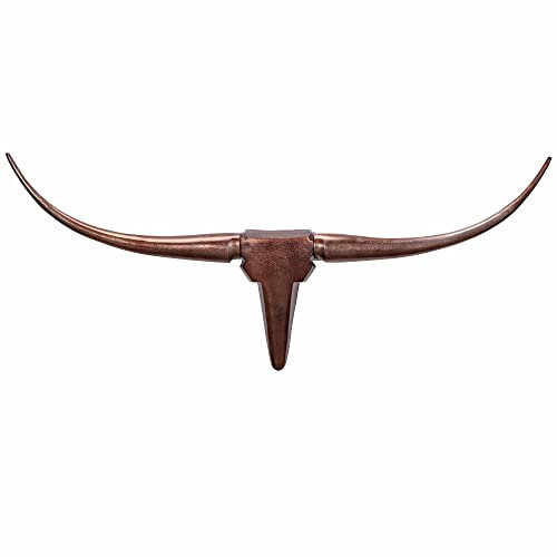 möbelando Deko Geweih Bull M WL1.394 Bronze 100 cm Aluminium Design Hörner | Wanddekoration Stierkopf Horn Modern | Wandskulptur Geweih-Jagdtrophäe Metall | Longhorn Wandschmuck Groß