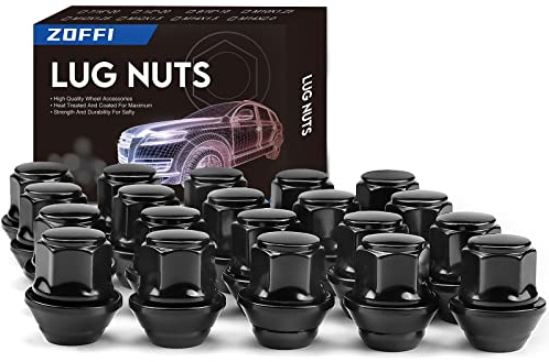 ZOFFI M12 x 1,5 Schwarz OEM Factory Style Kegel Sitz Radmuttern für die meisten Ford Fiesta Focus Fusion Fabrik Räder – 20 Stück Schwarz geschlossenes Ende M12 x 1,5 Lug Nuts