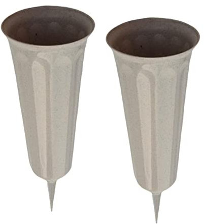 F Fityle 2 Piezas Jarrones de Tumba Jarrones de Enchufe Jarrones de Cementerio Jarrones de Flores, 7,5 X 26 Cm
