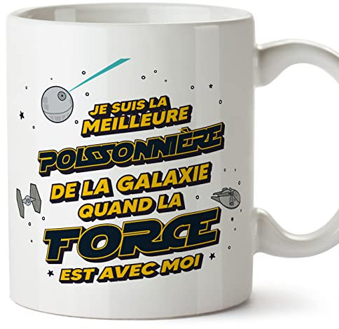 Mugffins Tasses pour POISSONNIÈRE - En Français - Cadeau original pour POISSONNIÈRE femme - Meilleur de Galaxie Quand Force Avec Moi - 11 oz / 330 ml