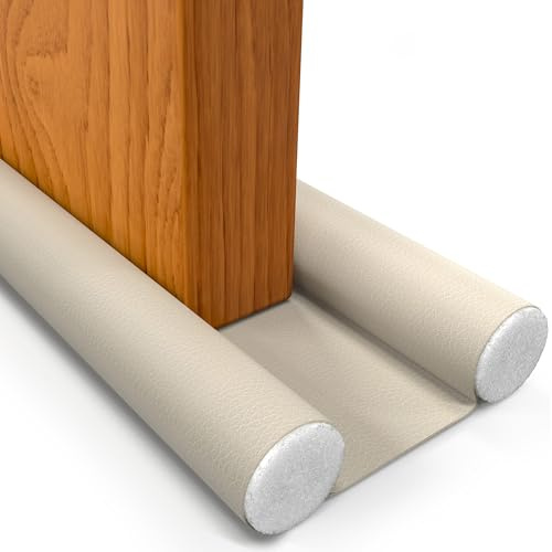 Zugluftstopper für Türen & Türdichtung unten bis 93 cm (Beige) | Zugluftstopper Haustür & Zimmertür, Türbodendichtung gegen Zugluft, Kälte, Lärm & Staub, Energie sparen, ohne Kleber, kürzbar