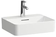 LAUFEN VAL Waschtisch-Schale, 1 Hahnloch, mit Überlauf, 450x380mm, H8122800001041, Farbe: Weiß