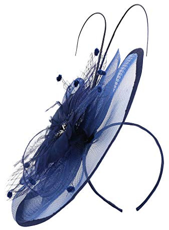 Fascinator Hat Stirnband Hut Schwarze Kirche Top Hut Tea Party Ladies Hut Kopfbedeckung Eleganter Kopfschmuck, Damen Fascinator Hut mit Federn Schleier Stirnband Clip Damen Fascinators Hut Haarreifen