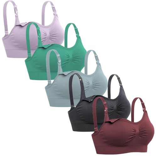 Lataly dam sömlös amnings-bh, sömn, moderskaps-bralette för amning, 3-pack, S