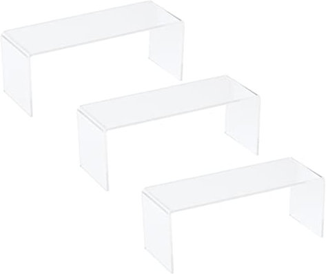 IMIKEYA 3stücke Stufiger -riser-display-ständer Transparent Für Schuhe Taschen Kosmetik Schaufensterpräsentation Organizer Stabiles Material Leicht Zu Reinigen Vielseitig Einsetzbar